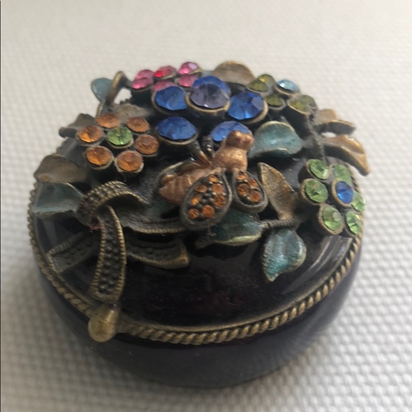 Flower Trinket / Pill box Ceramic - Picture 1 of 7